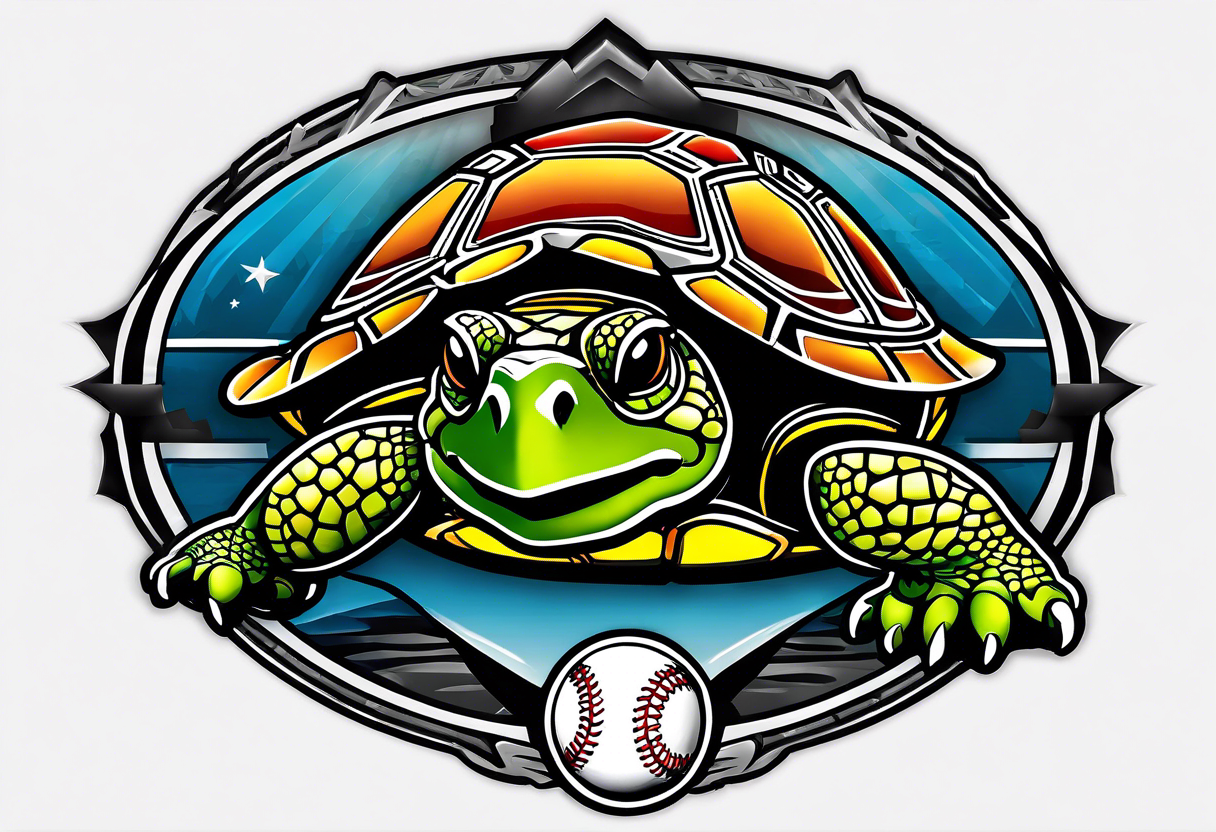 Flying turtle logo for baseball team called “Tri City Turtles” tattoo idea