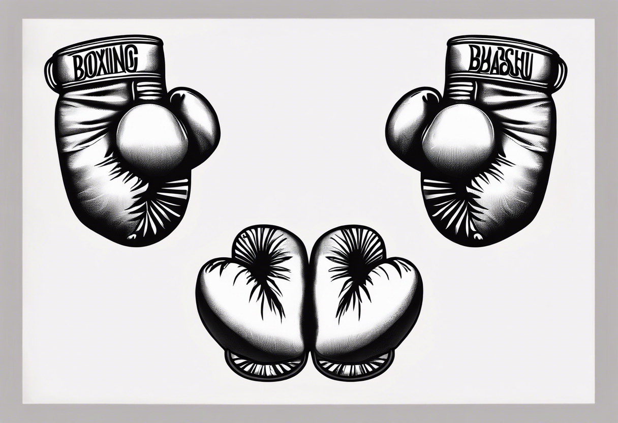 boxing gloves with Basque lauburu design tattoo idea