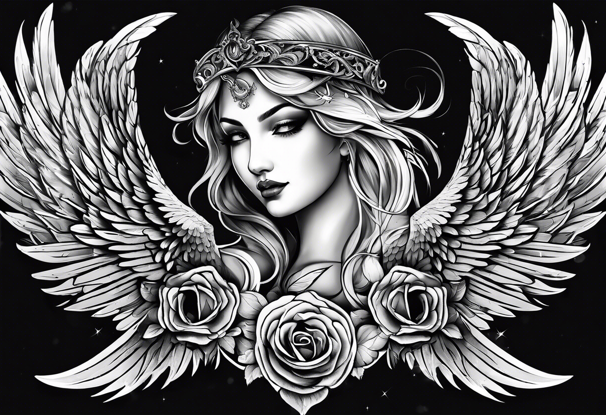 Angel and devil wings tattoo idea