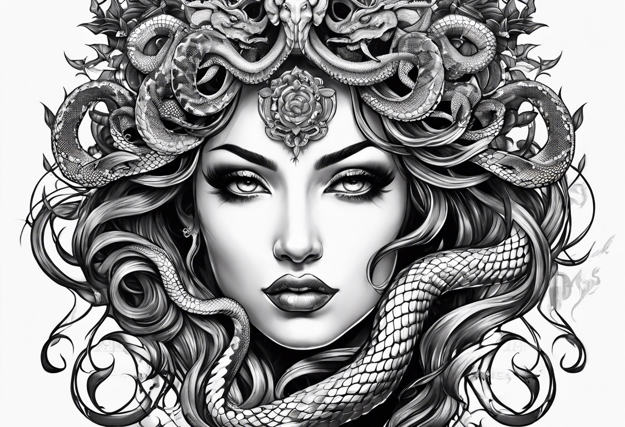 Medusa
Include snake heads tattoo idea