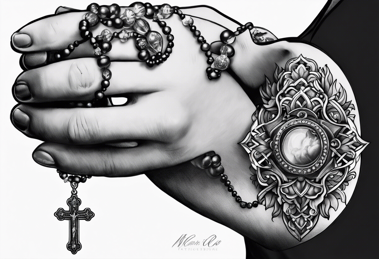 Rosary beads and praying hands Tattoo | www.facebook.com/Fla… | Flickr