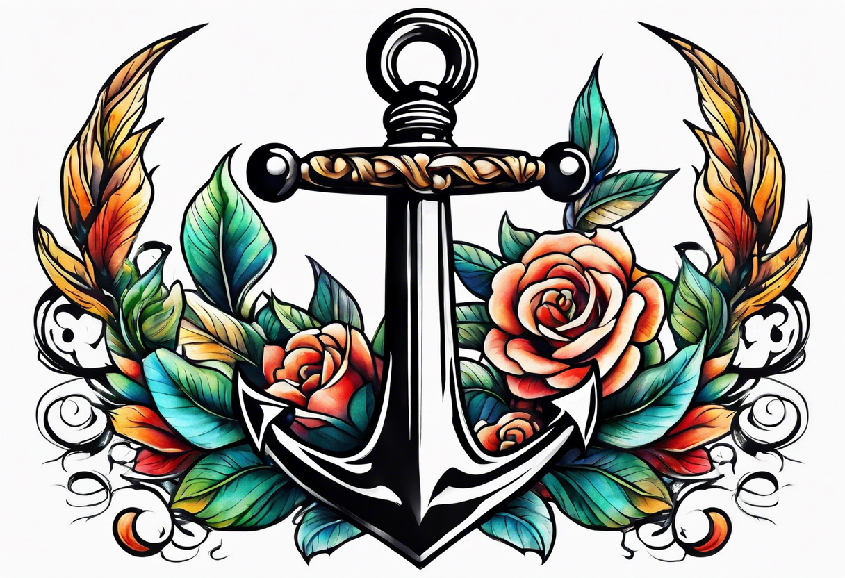 Anchor and sword tattoo idea