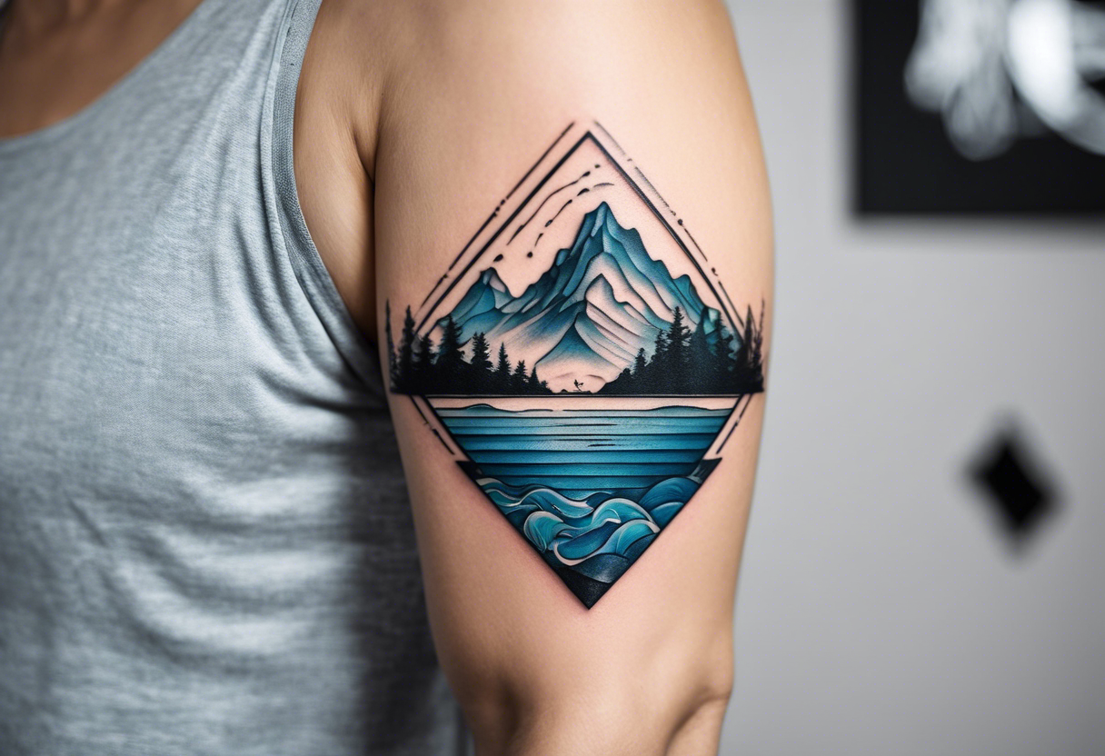 Vector Creative Geometric Lanscape Tattoo Art Style Design Stock Image -  Illustration of alaska, compass: 137770205