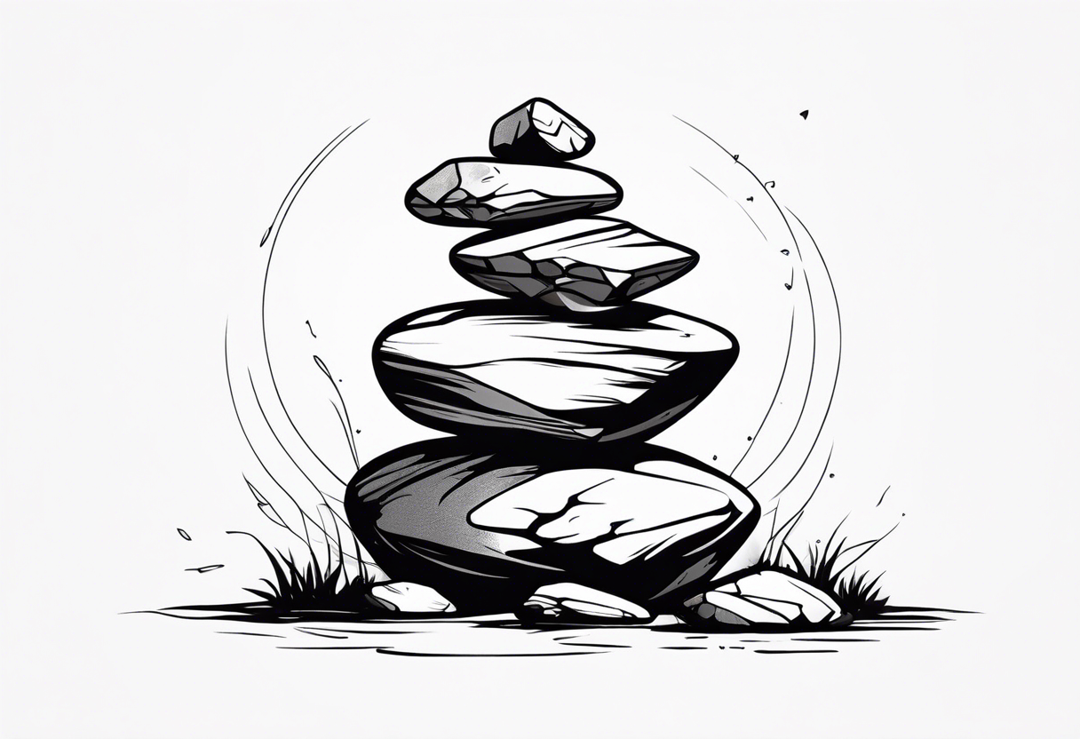 Rocks balancing on top of each other tattoo idea