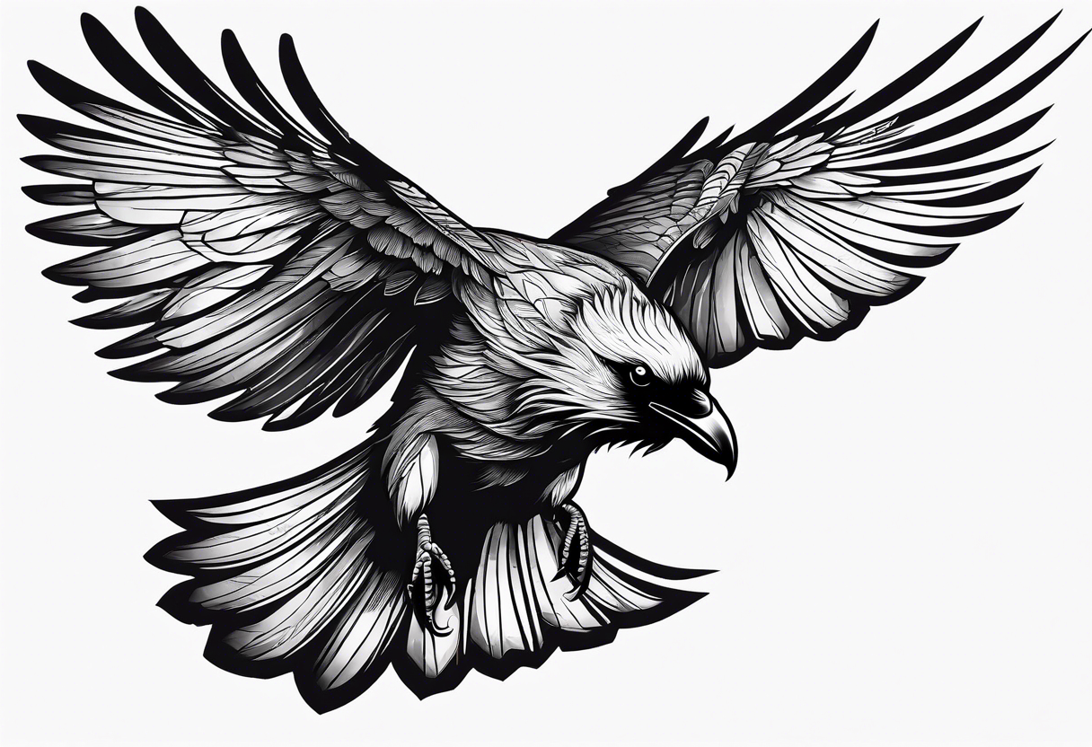 Eagle Head. Colorful Illustration On Black Background. Tattoo Art.  Blacklight Painting Stock Photo, Picture and Royalty Free Image. Image  206875862.