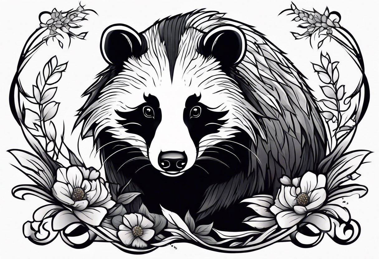 Feral badger tattoo idea