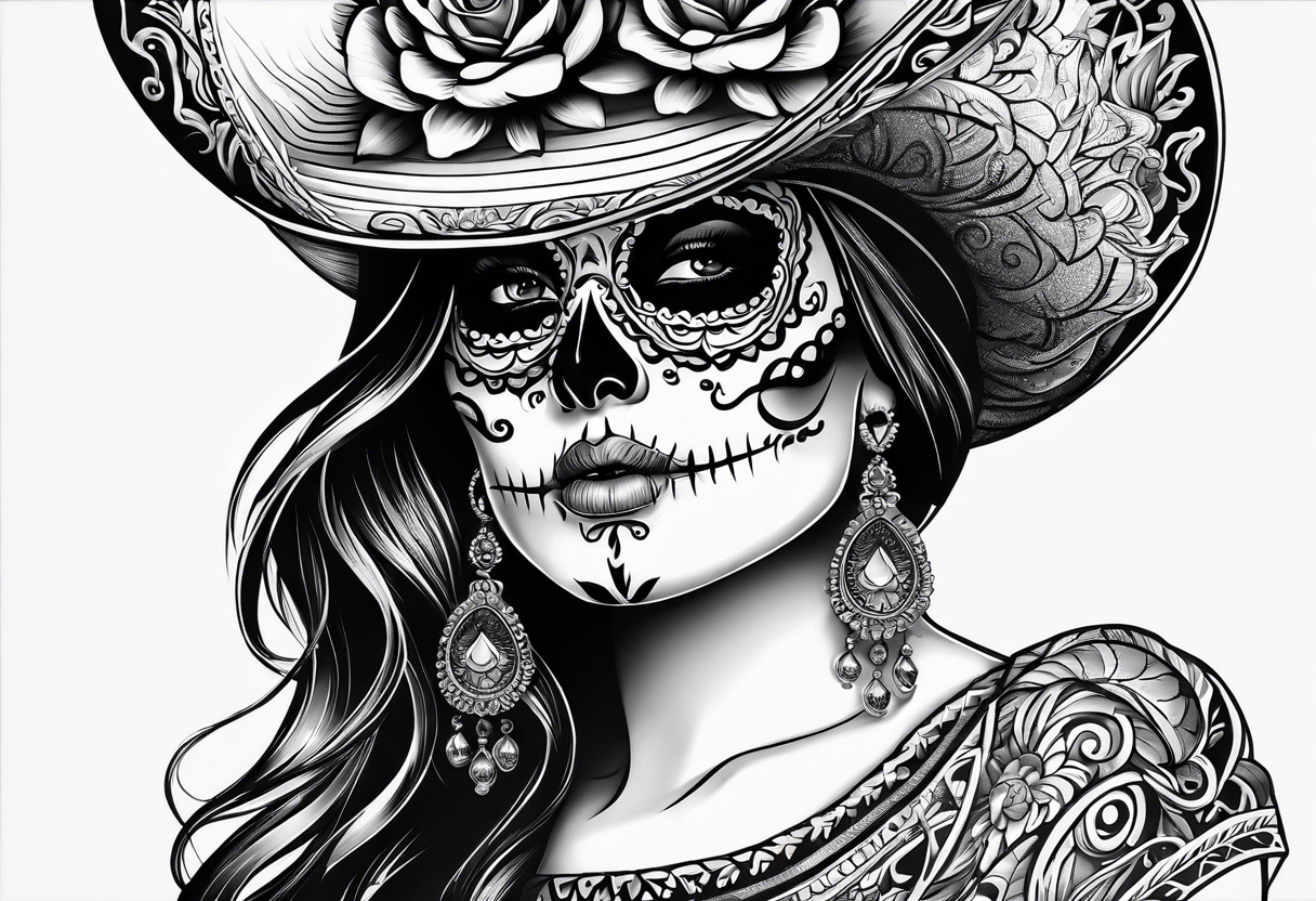 Mexican skull for an artist tattoo idea