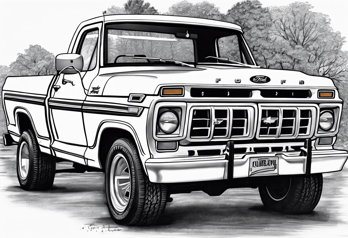 1974 ford f-100 - alberta themed tattoo idea