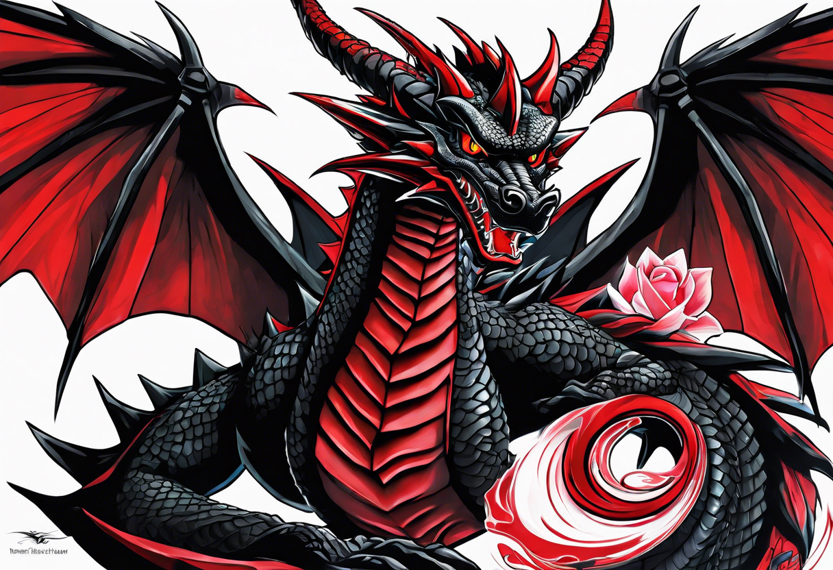 Yu-Gi-Oh red-eyes black dragon tattoo idea