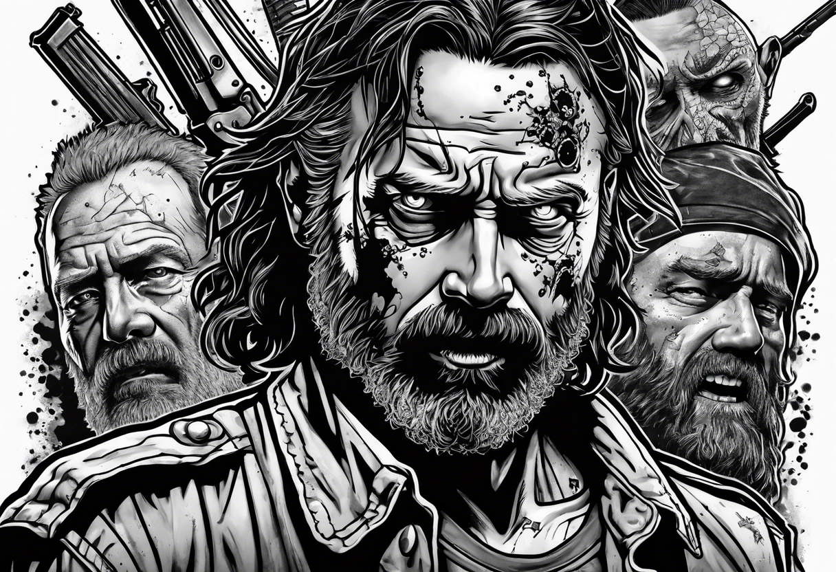 The walking dead rick small picture tattoo idea