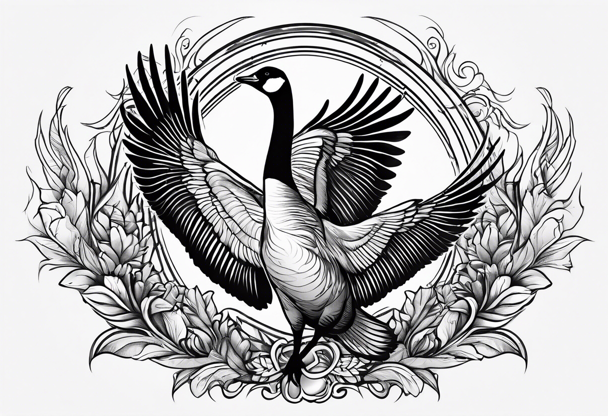 canadian goose dancing tattoo idea