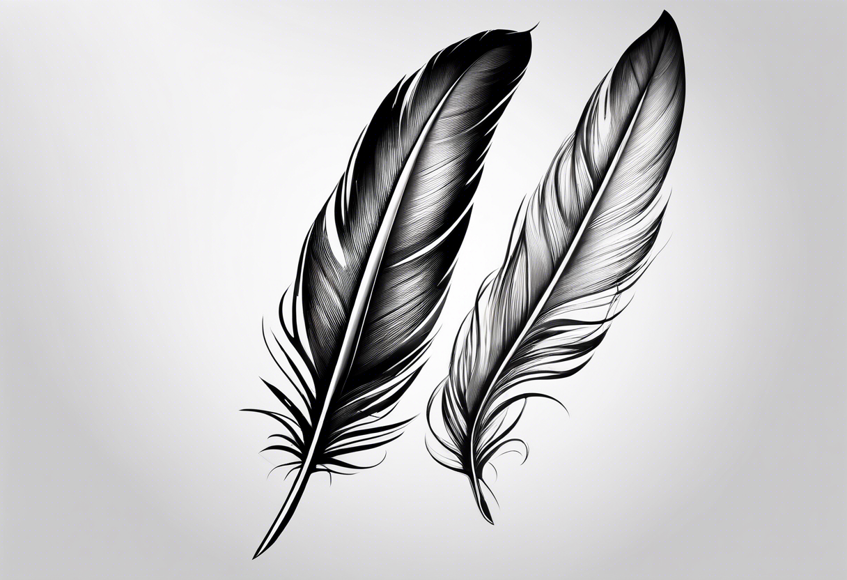 single feather for placement on inside are with birds flying out tattoo idea