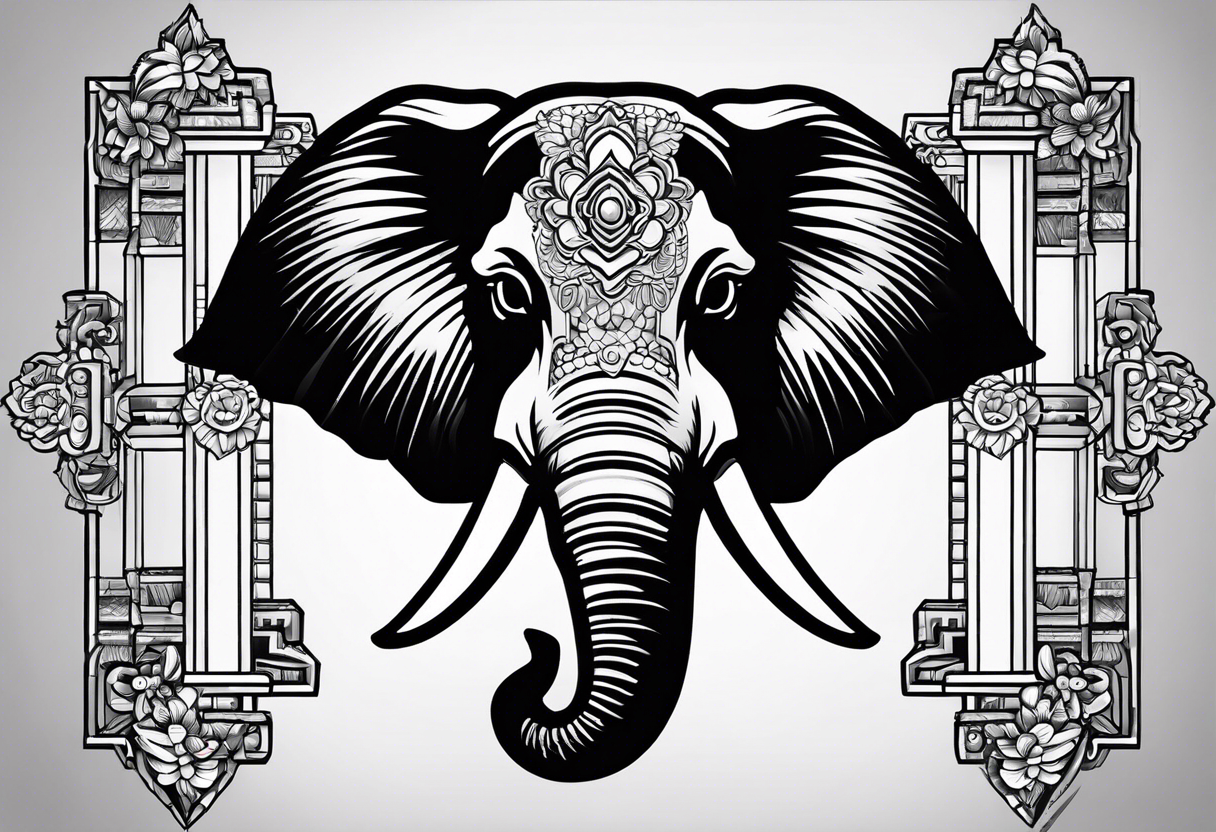 Lego Elephant head tattoo idea