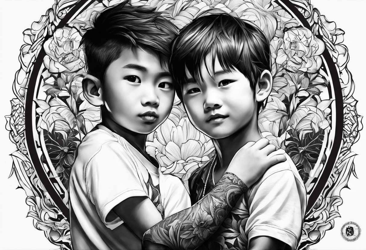 We have 2 boys, one named Parker and the other named Paxtyn. They are both energetic and active. Father is Filipino and mother is Korean. tattoo idea