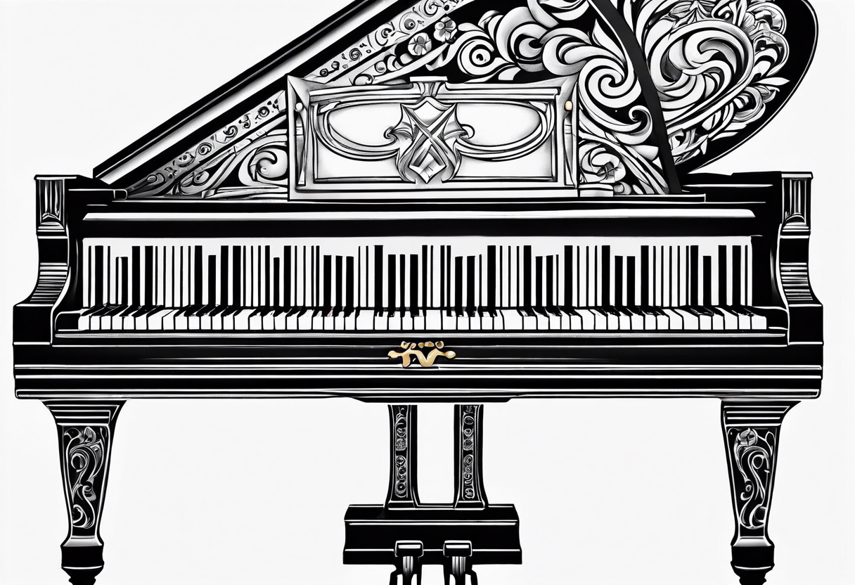 key of a piano tattoo idea