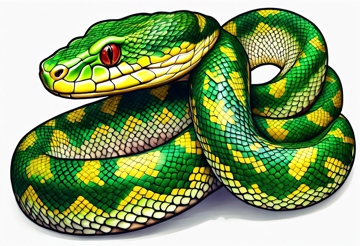 green tree python tattoo idea