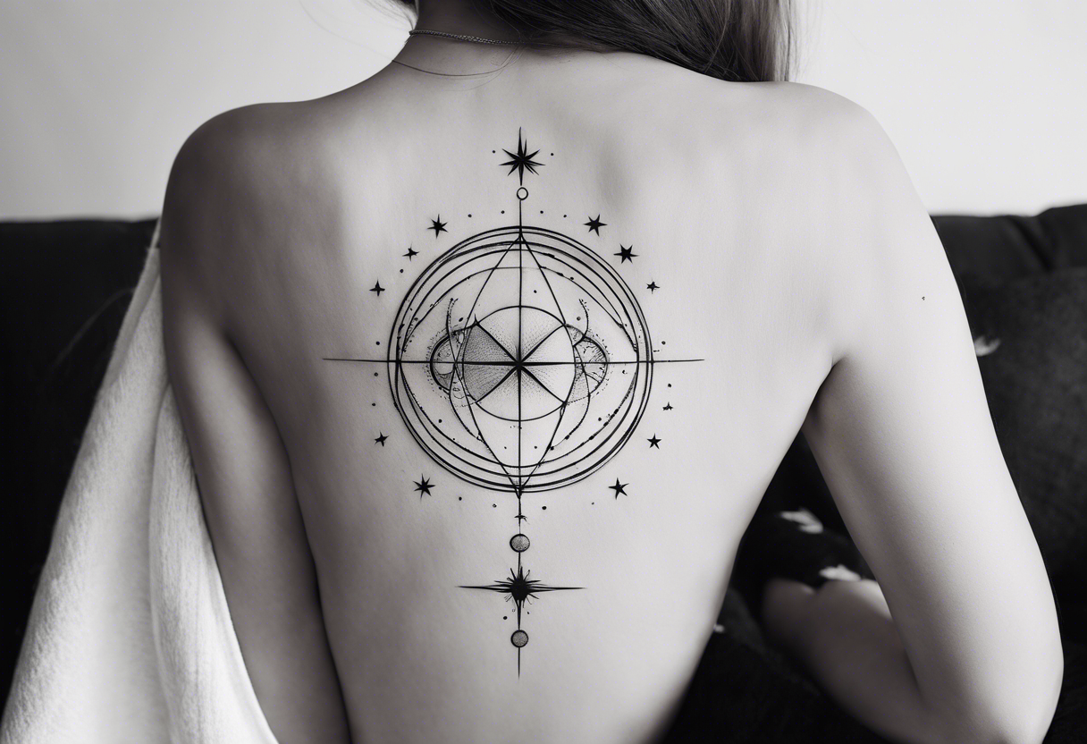 A minimalist tattoo reflecting my interest in astronomy and linguistics tattoo idea