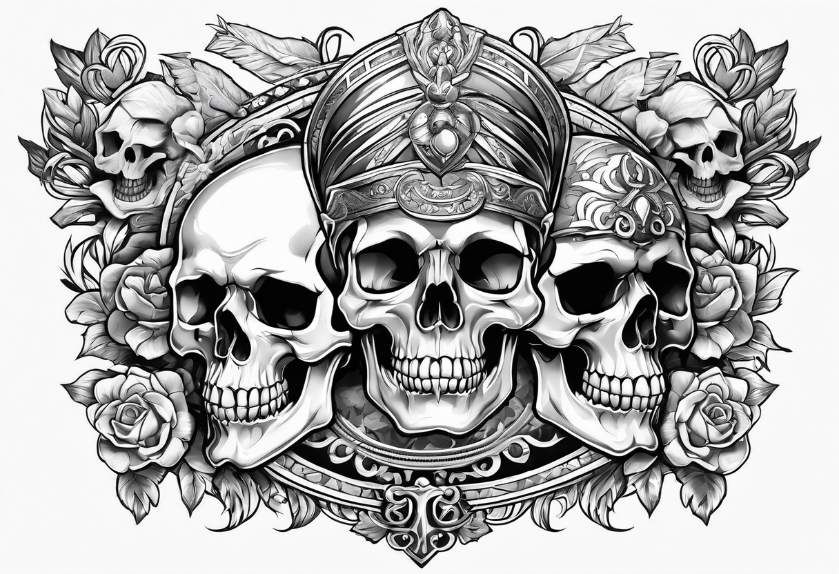 ancient greece and skulls tattoo idea