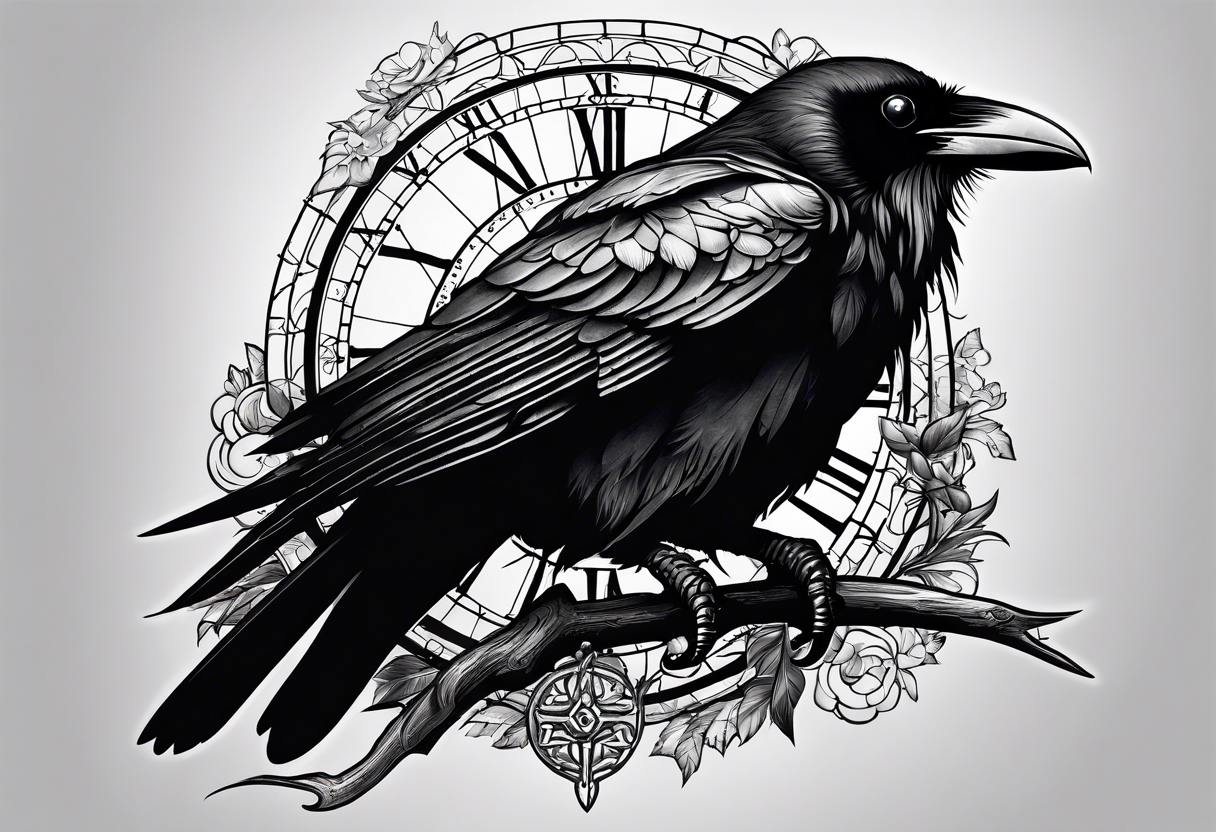 raven perched
roman numeral seven
Omnia Urunt tattoo idea