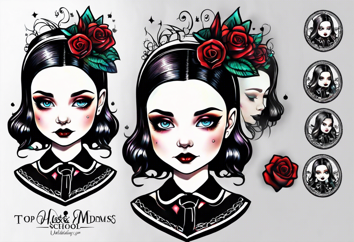 New school Wednesday Adams tattoo idea