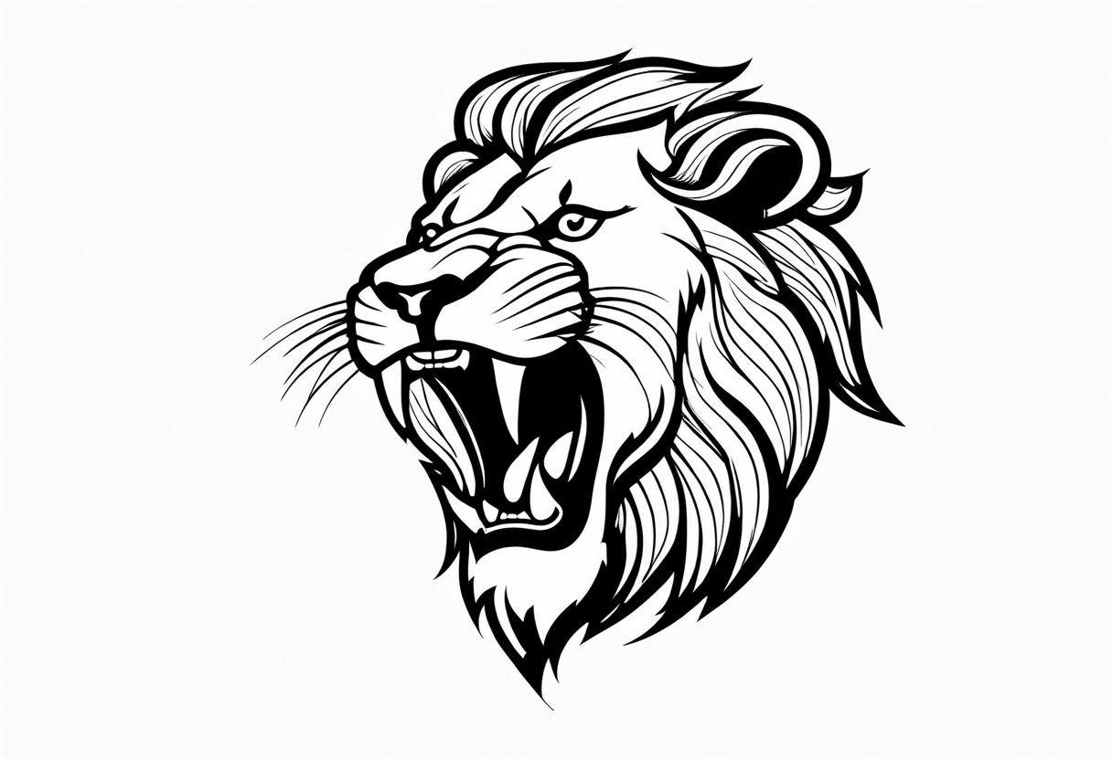 Lion roaring tattoo idea