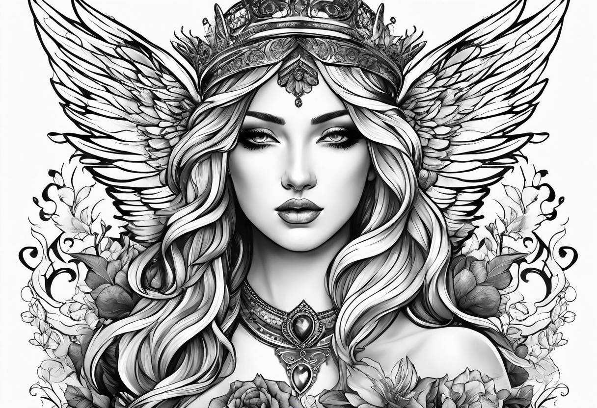 Angels 
Black and white tattoo idea