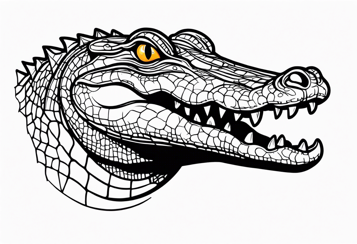 cute face baby small crocodile tattoo idea