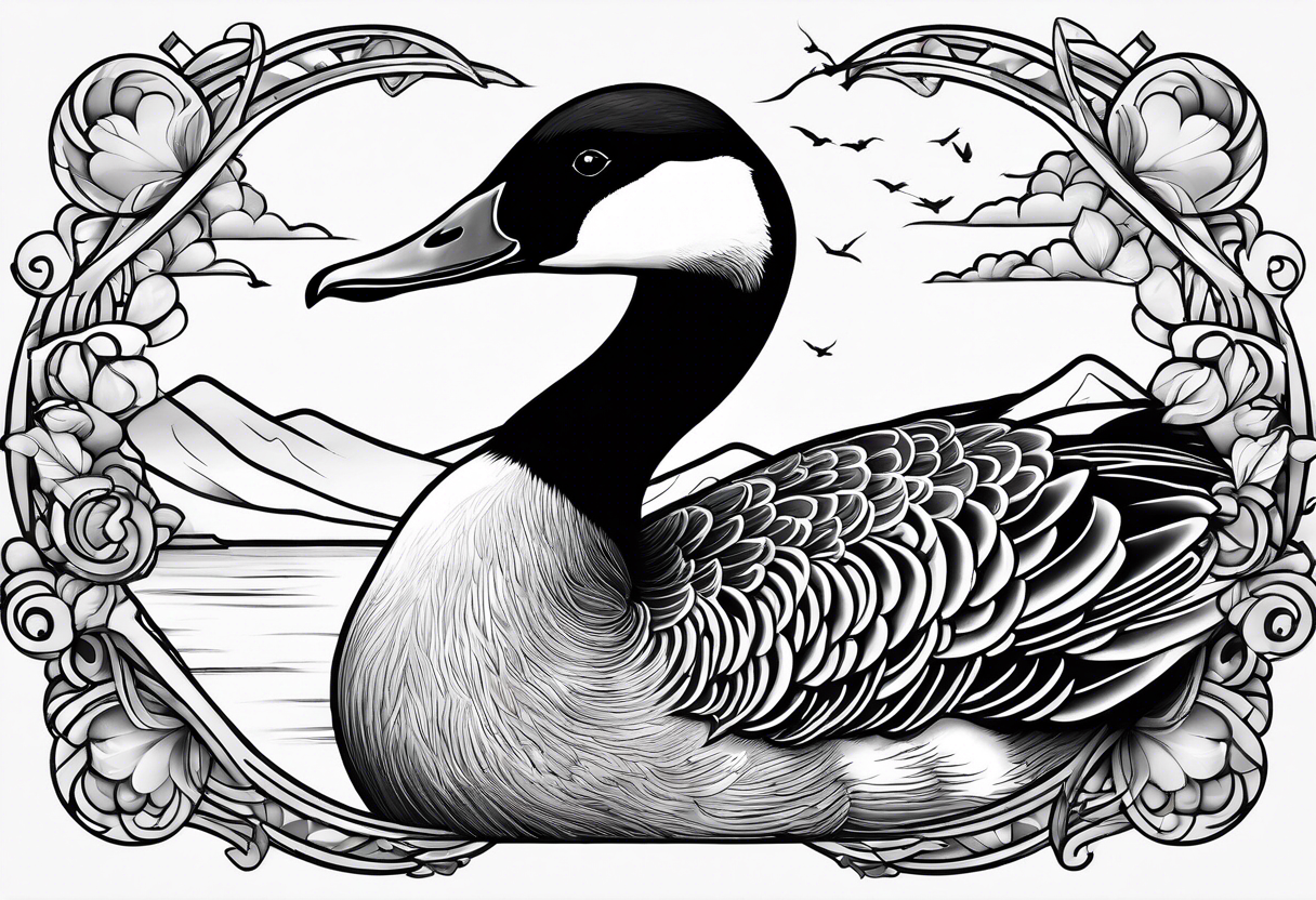 canadian goose mystical Background tattoo idea