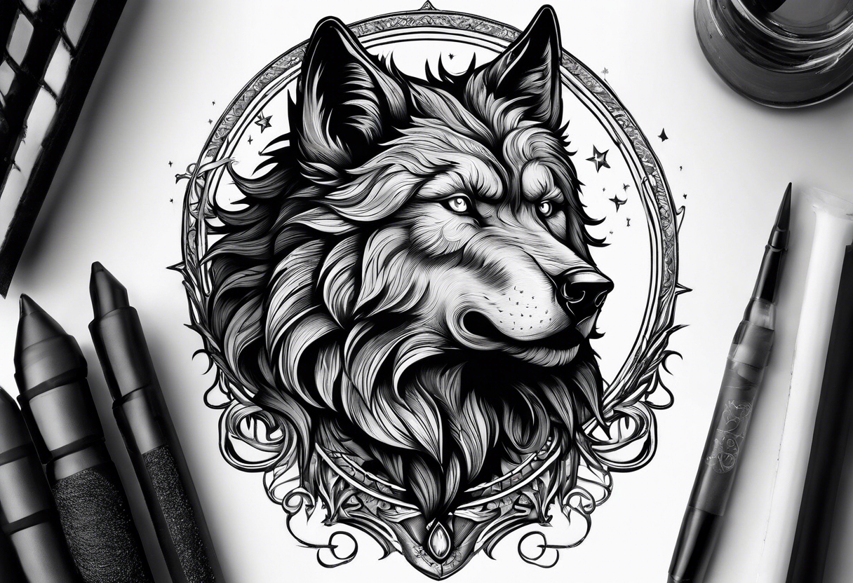 a transforming werewolf howling at the moon tattoo idea