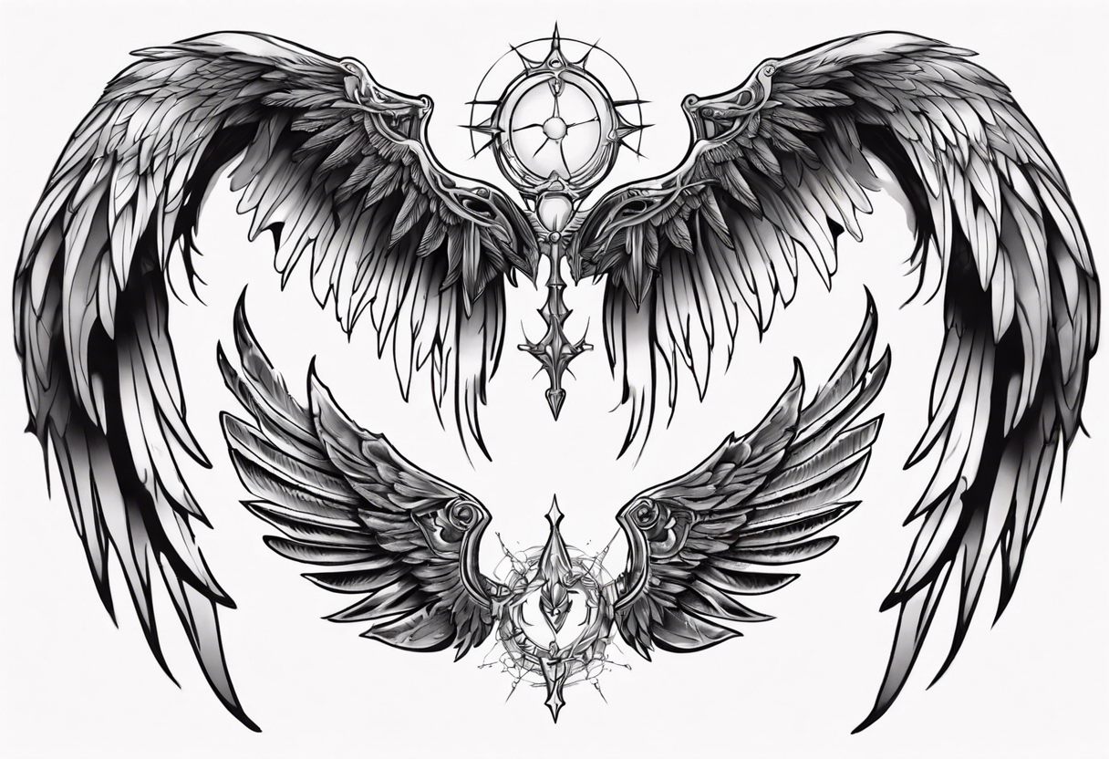 5 wings tattoo design digital download – TattooDesignStock