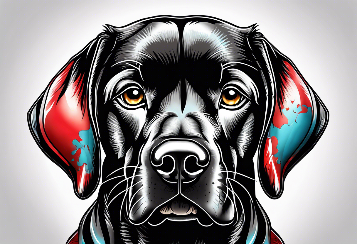 Dog Labrador with boxing gloves tattoo idea