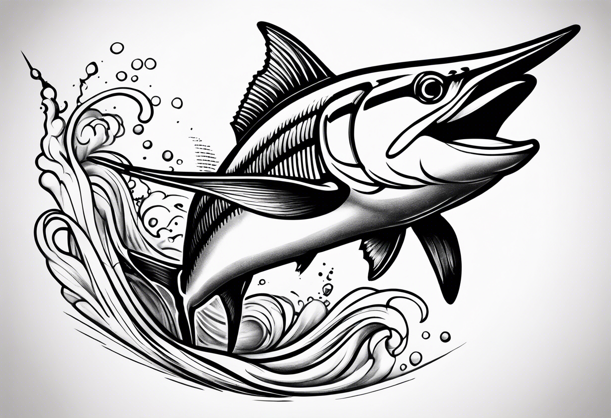 Marlin jumping tattoo idea