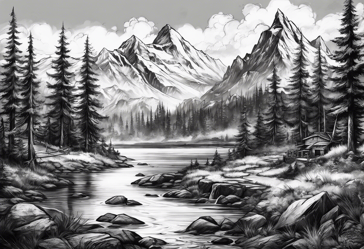 Skyrim landscape tattoo idea