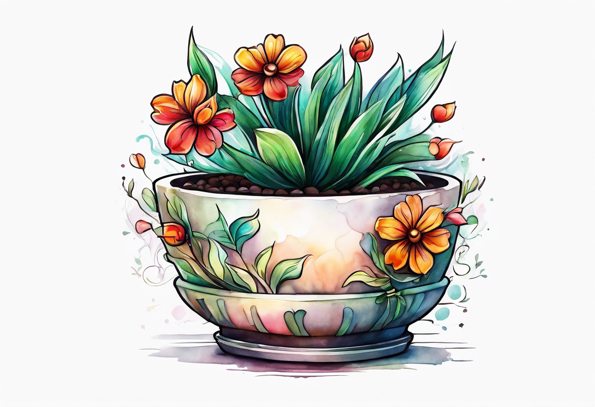 I would like a small tattoo of a flowerpot that is empty. tattoo idea