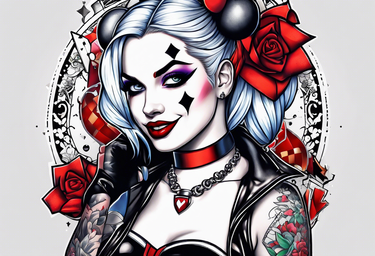 Pinup Harley Quinn tattoo idea