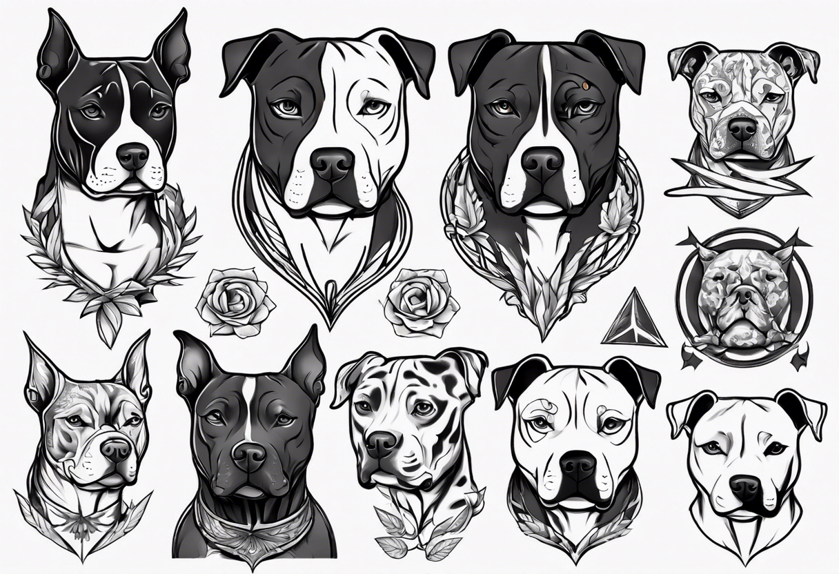 American Staffordshire terrier tattoo idea