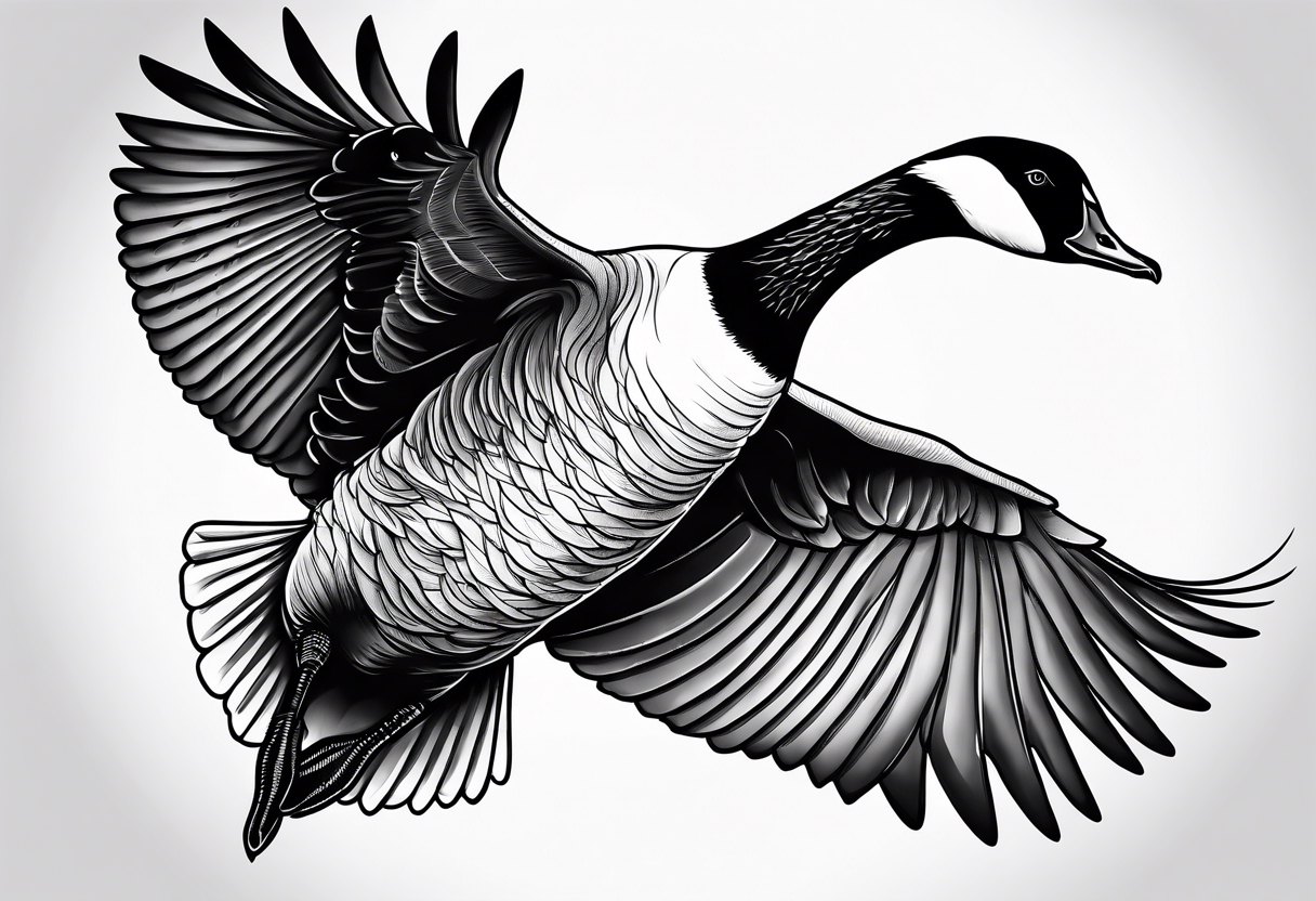 canadian goose trying to fly tattoo idea