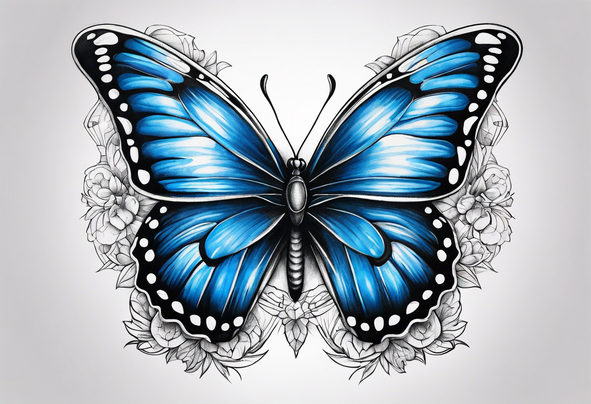 Blue butterfly tattoo idea