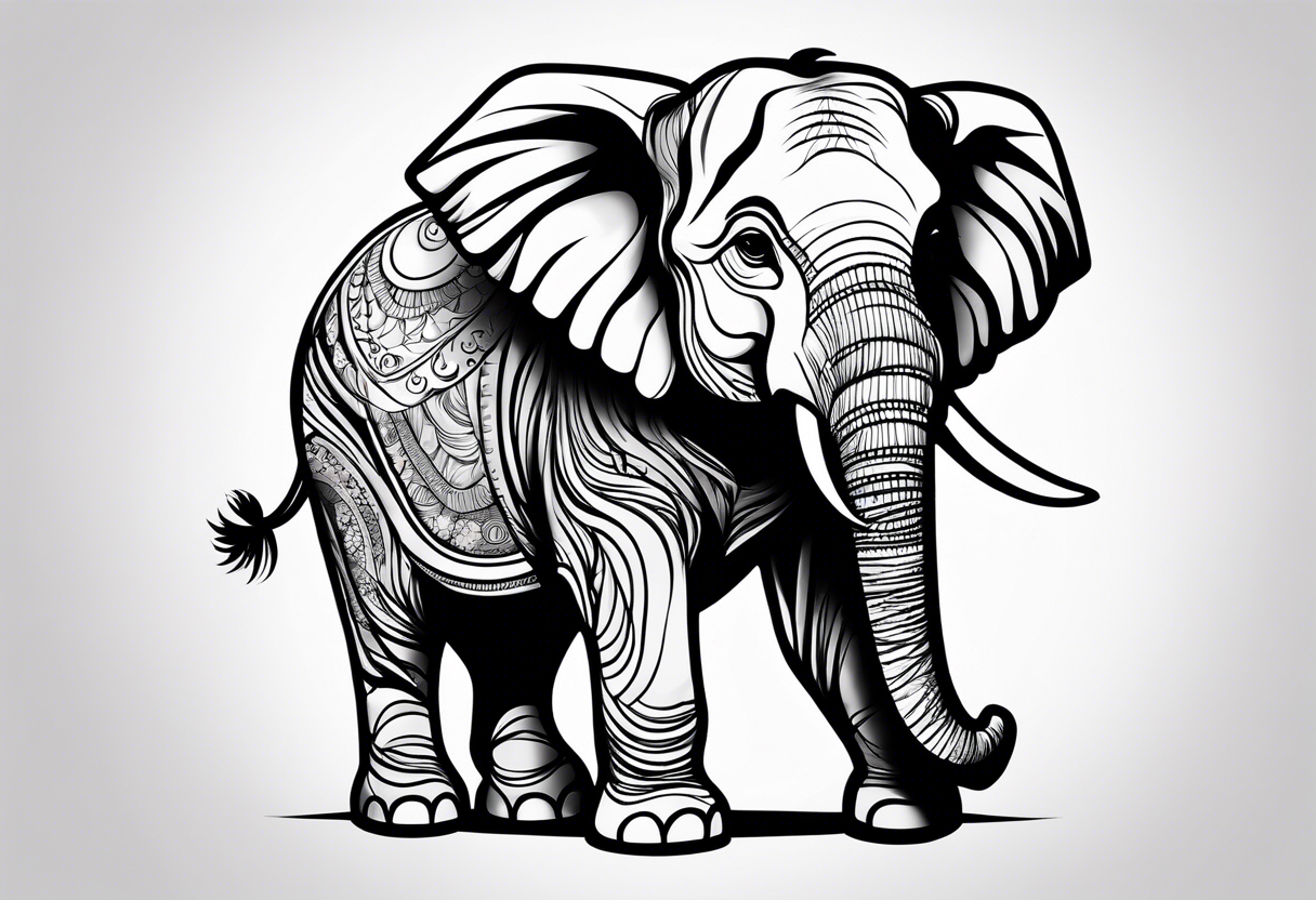 Fierce baby elephant tattoo idea