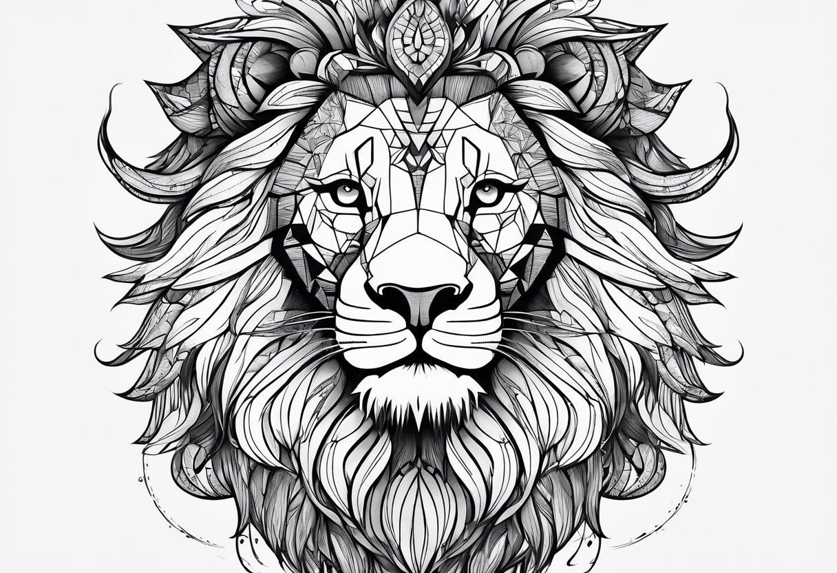 a psychedelic lion tattoo idea