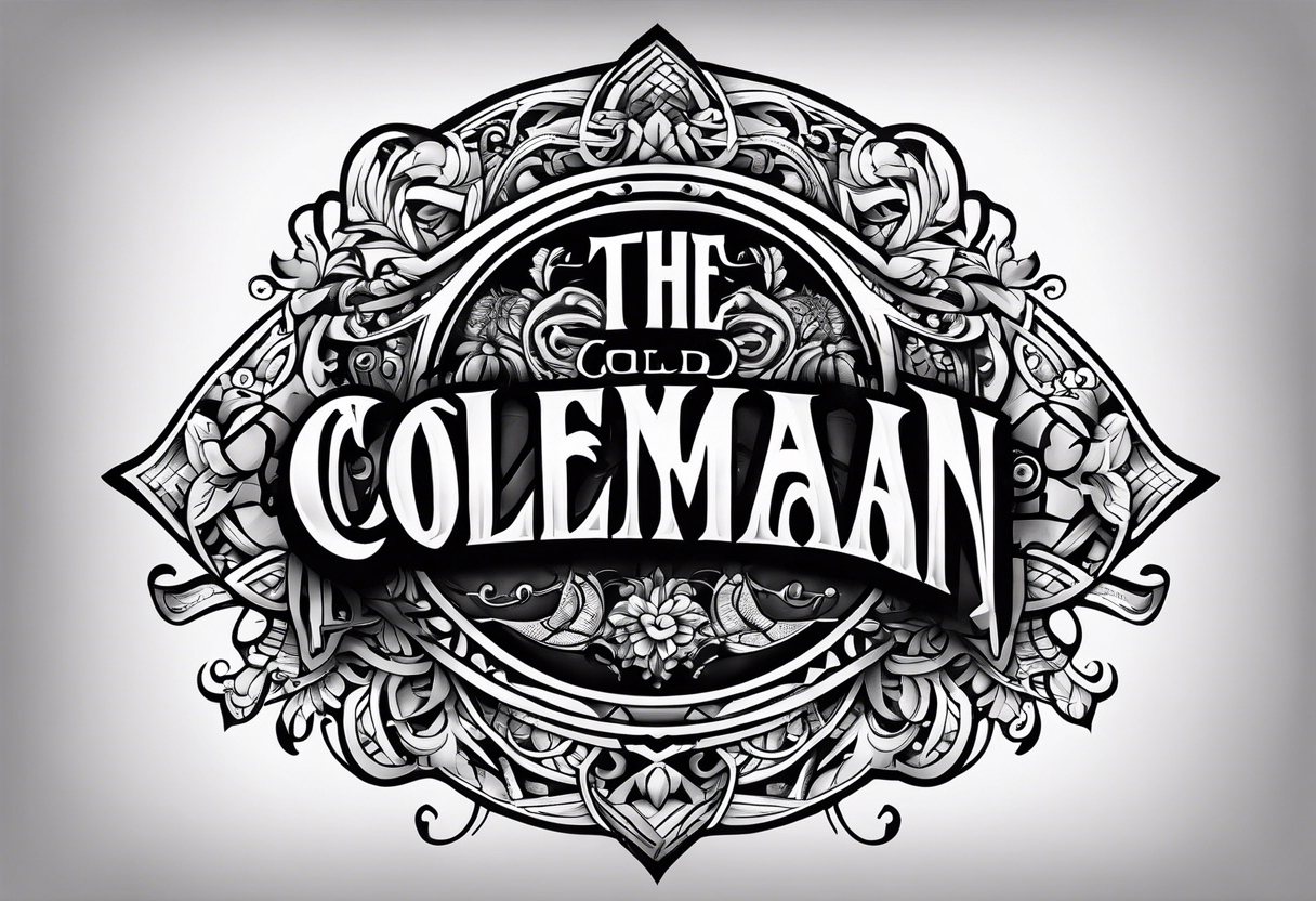 the word coleman in old english font tattoo idea