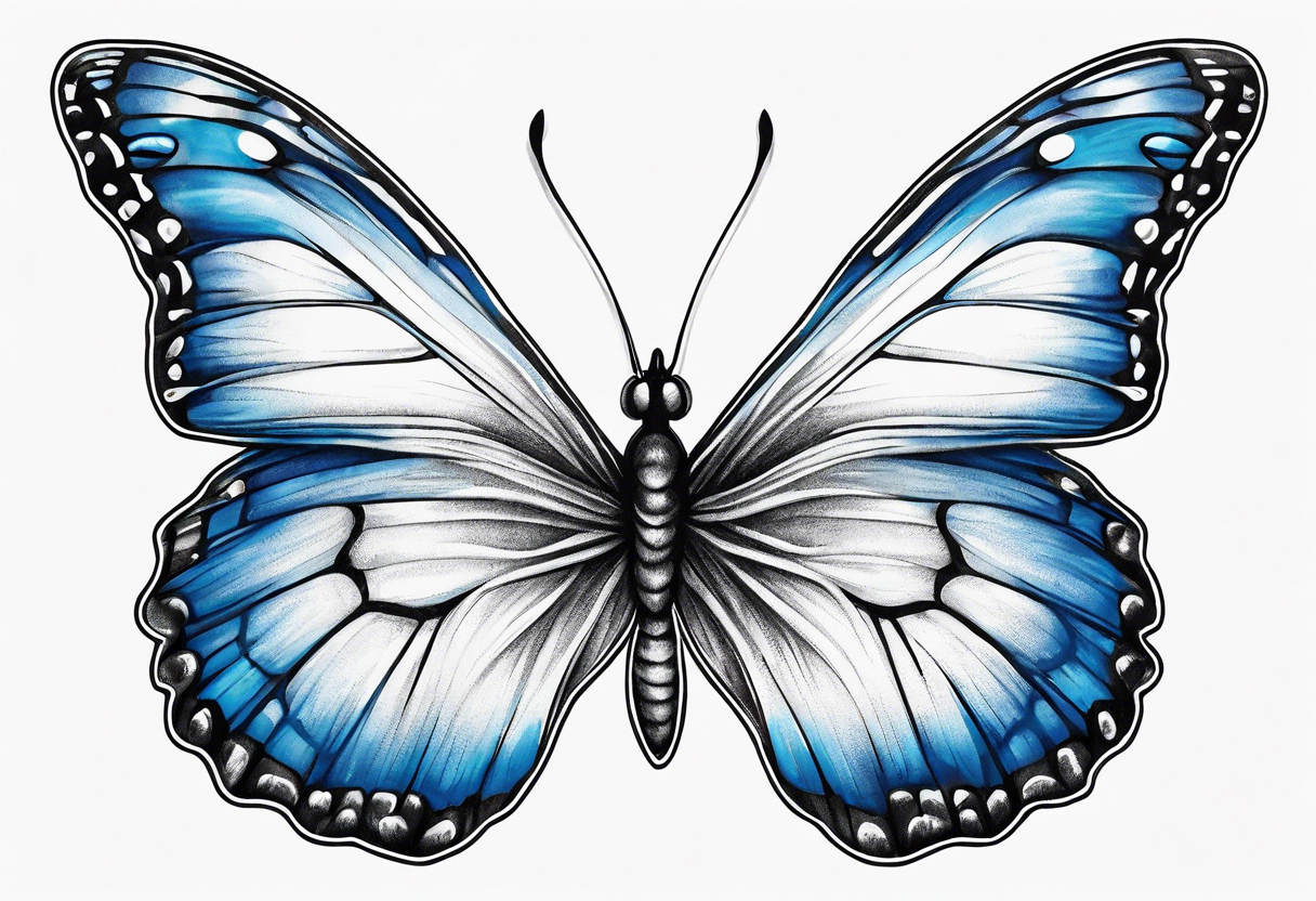 Blue butterfly tattoo idea