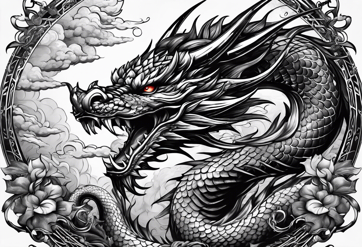 Katana and a dragon tattoo idea