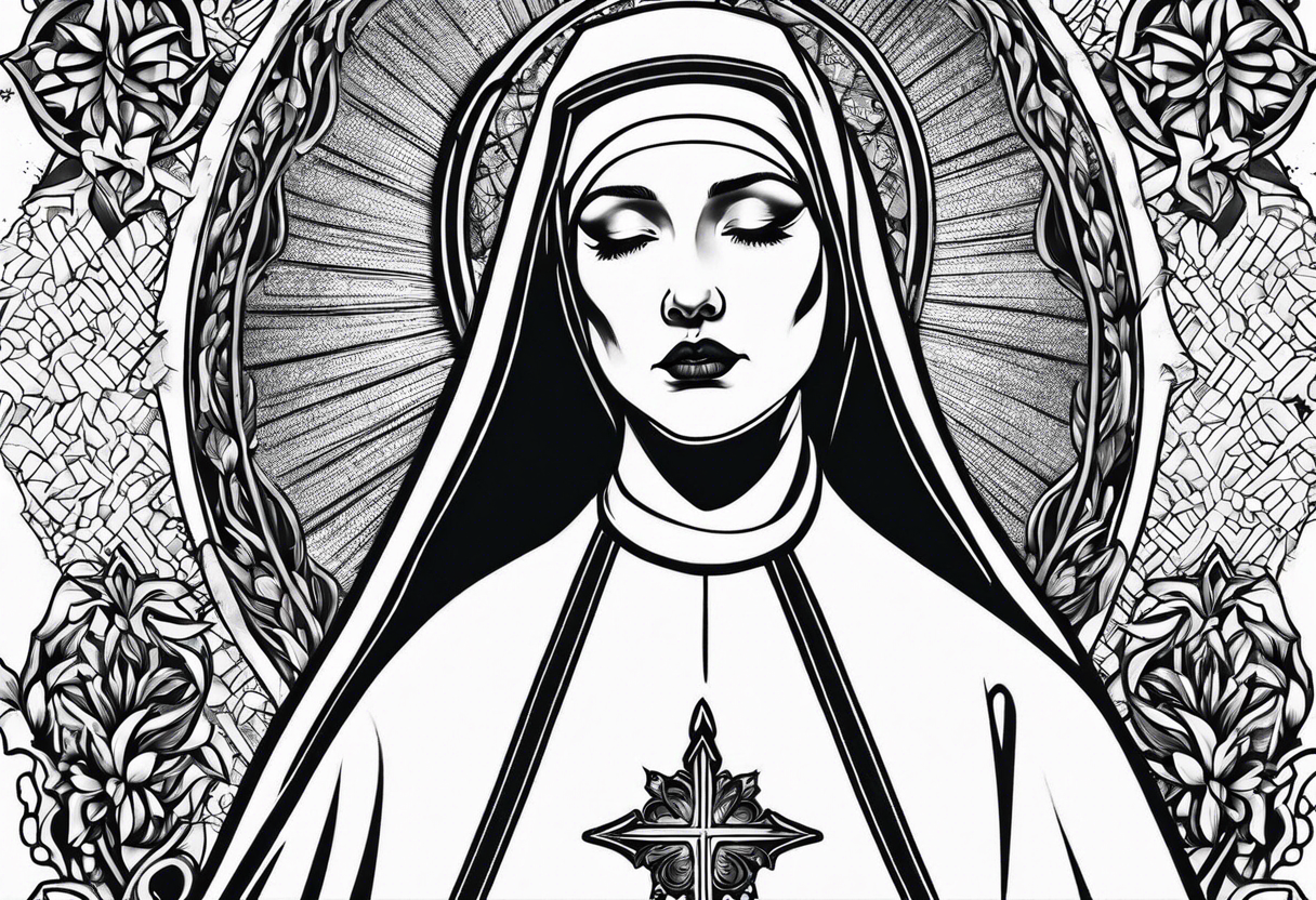 Crying nun tattoo idea