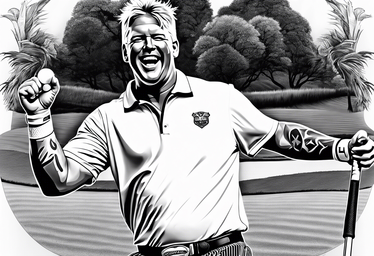 Professional golfer John Daly celebrating winning. tattoo idea