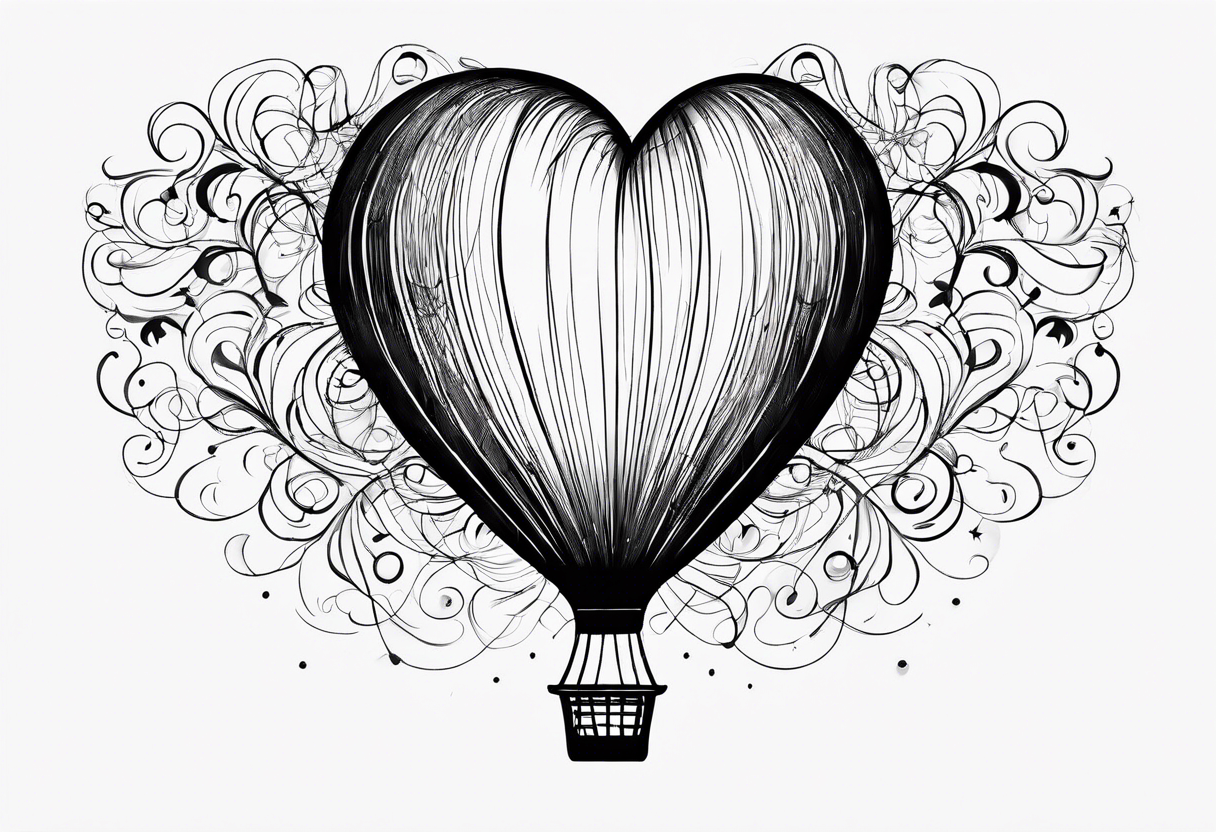 heartshaped small kid party baloon with a string and pulse heartbeat on a string tattoo idea