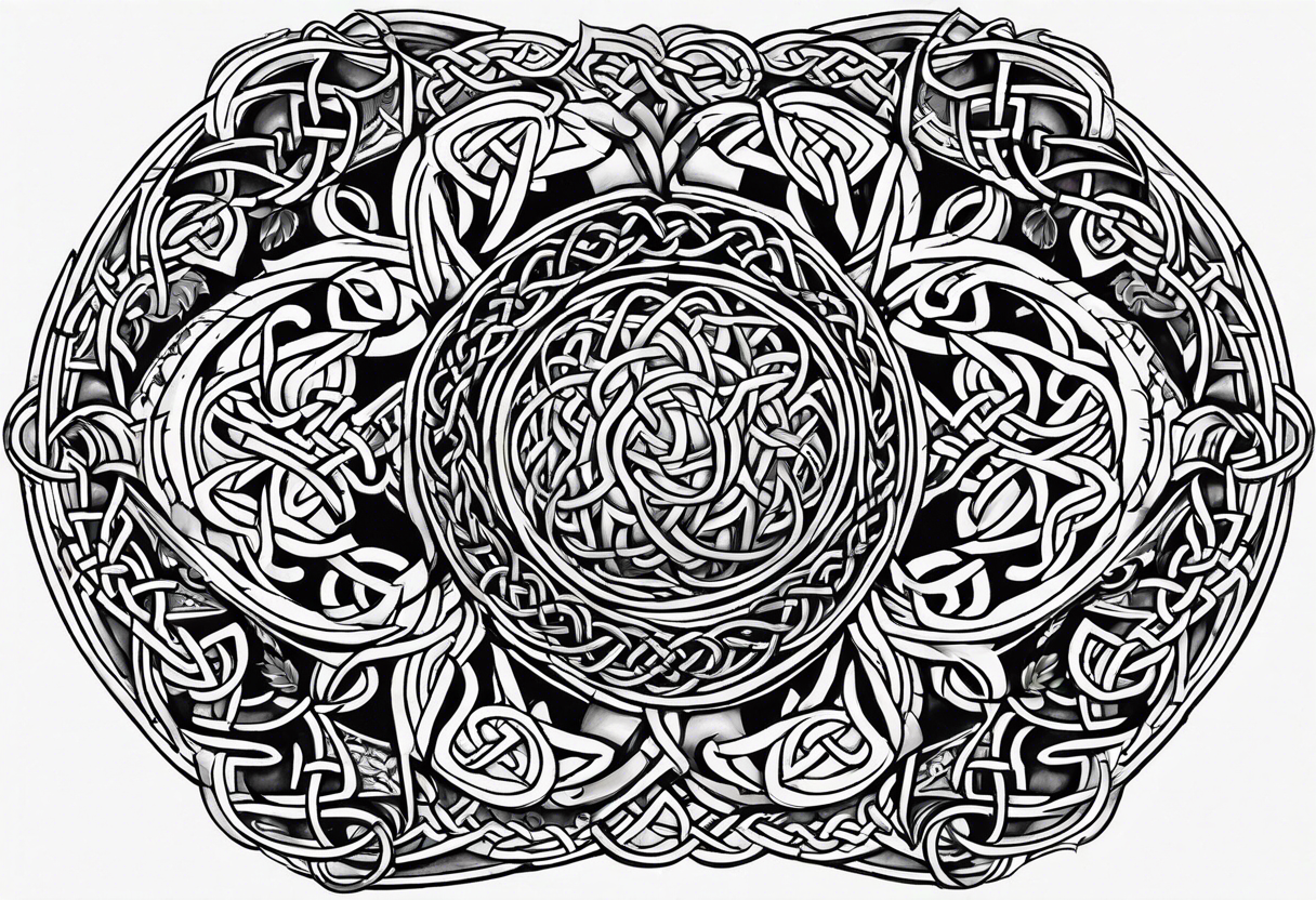 celtic knotwork with ailm tattoo idea