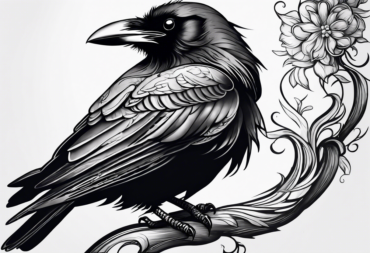 Generate a raven tattoo tattoo idea