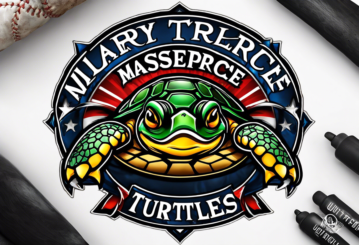 Flying turtle logo for baseball team called “Tri City Turtles” tattoo idea