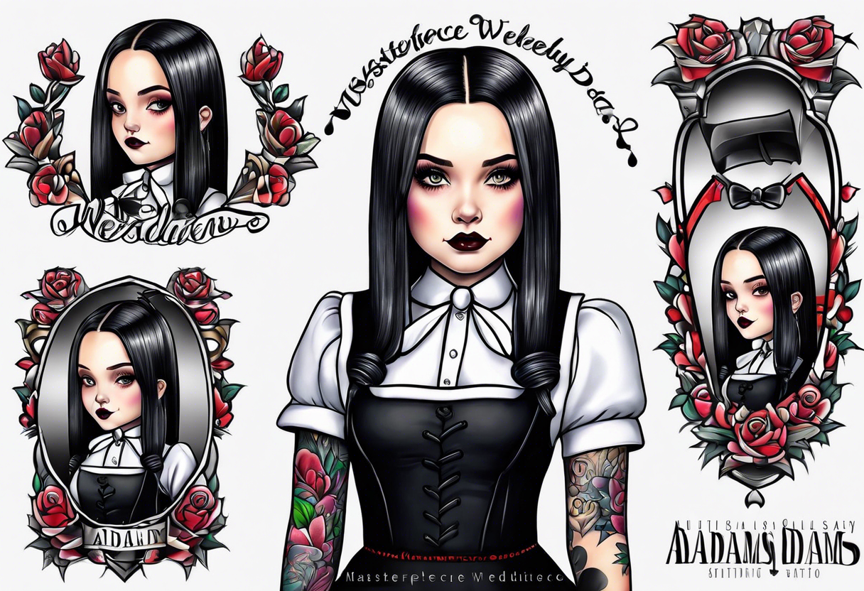 New school Wednesday Adams tattoo idea